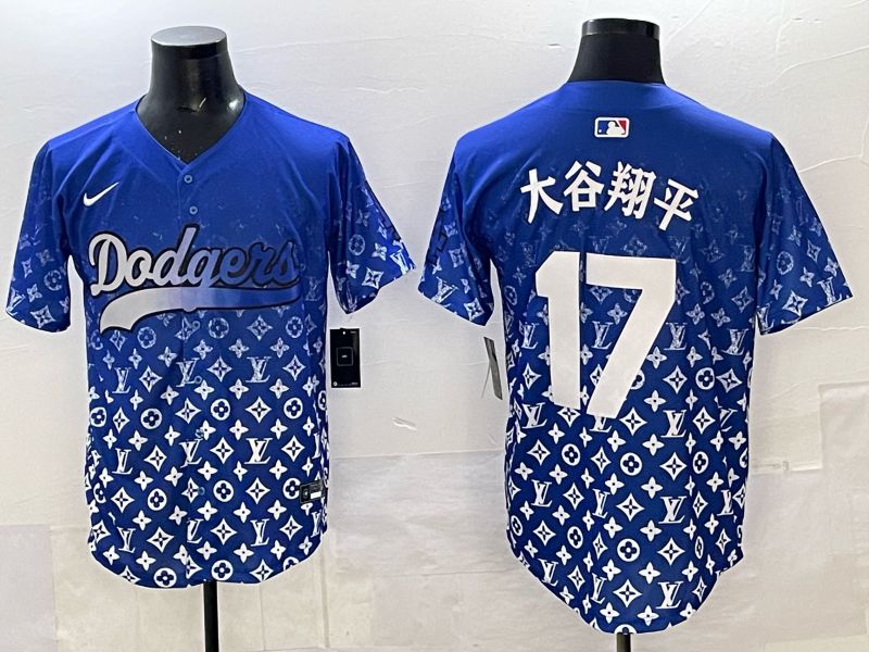 Men Los Angeles Dodgers #17 Ohtani Blue Nike 2025 MLB jersey 01